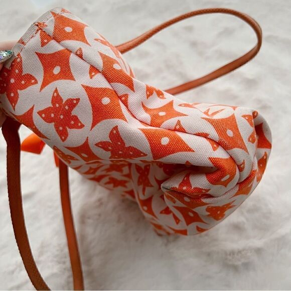 Starfish Canvas Mini Tote Bag Orange White Seaside Design Beach Preppy Purse - Picture 8 of 12